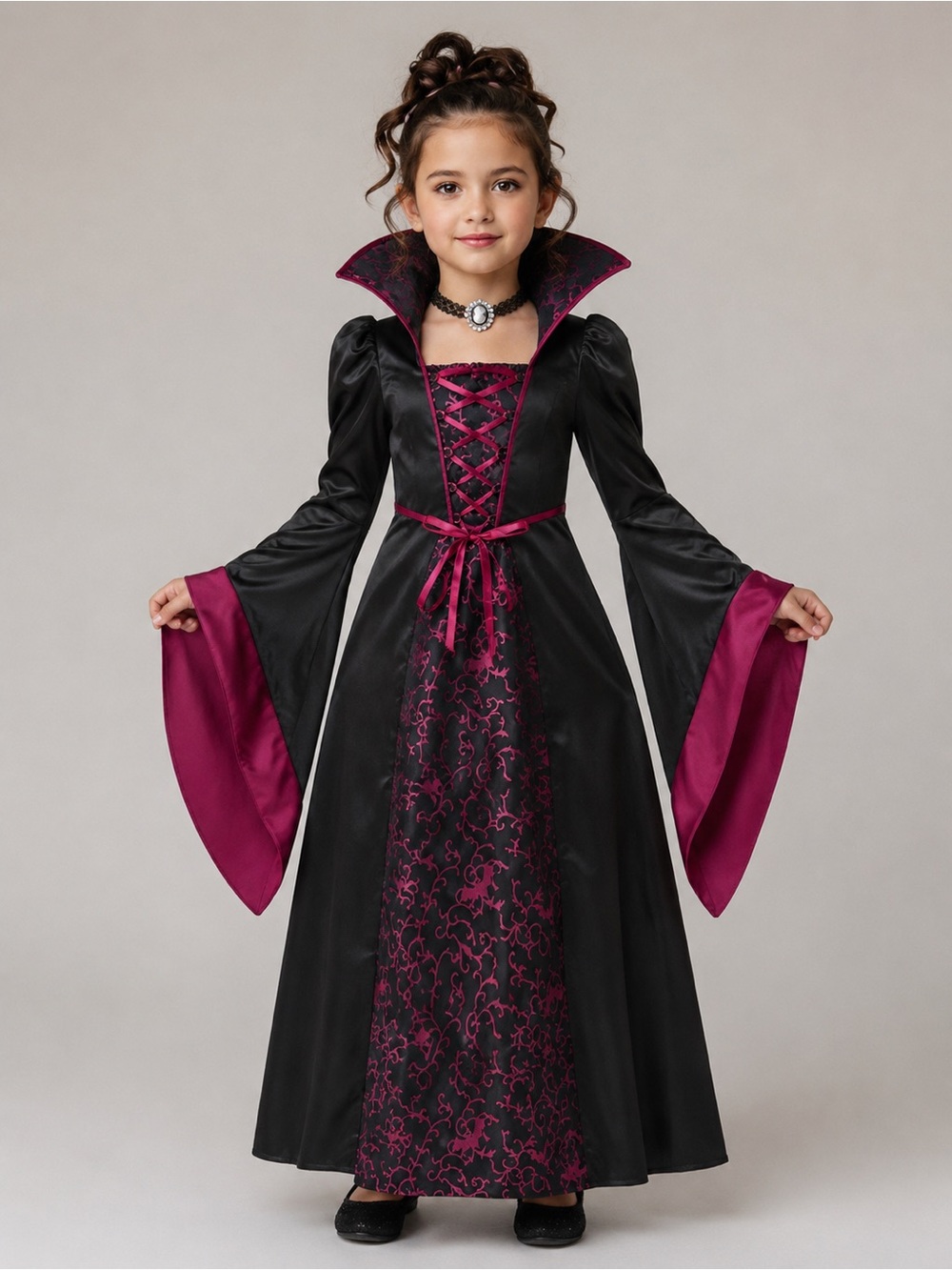 California Costumes Royal Vampire Girls Costume Child Small 6–8 w/ Cameo Choker